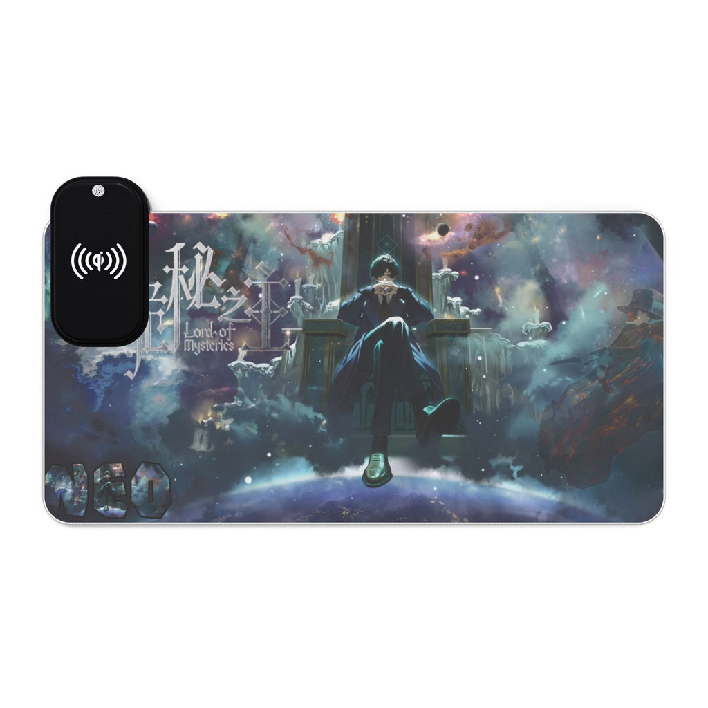 LED RGB Gaming Mouse Pad with Wireless Charger — Cosmic Throne Design