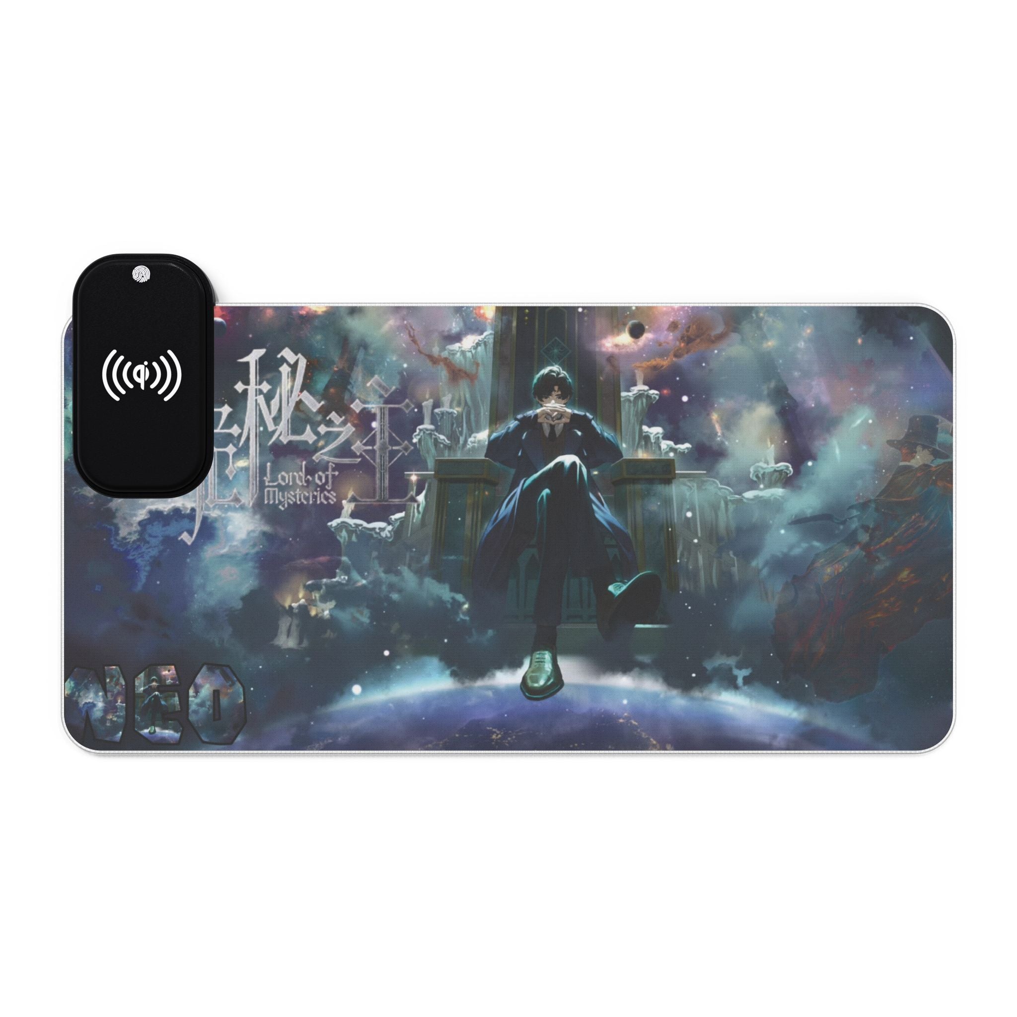 LED RGB Gaming Mouse Pad with Wireless Charger — Cosmic Throne Design